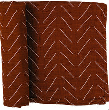Load image into Gallery viewer, Rust Mudcloth Swaddle