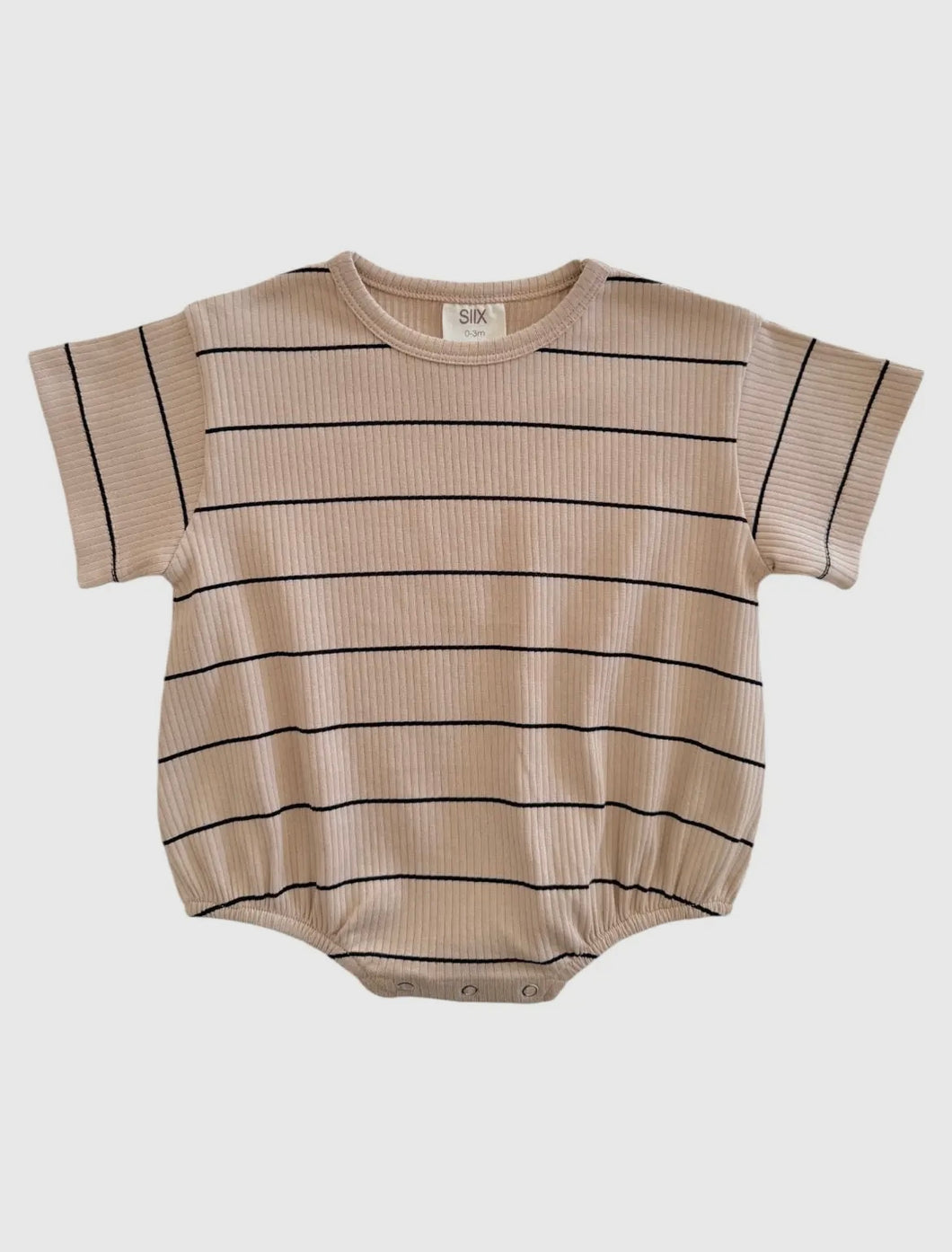 Tan and Black Stripe T Shirt Bubble Romper