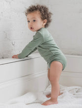 Load image into Gallery viewer, Organic Cotton Long Sleeve Onesie in Thyme
