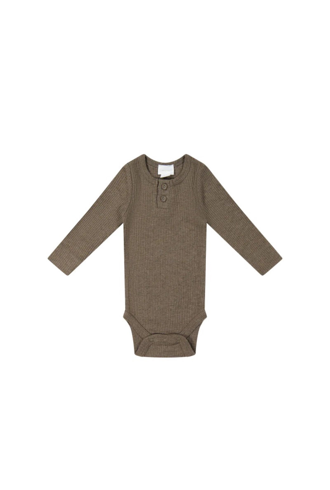 Ribbed Onesie in Cocoa