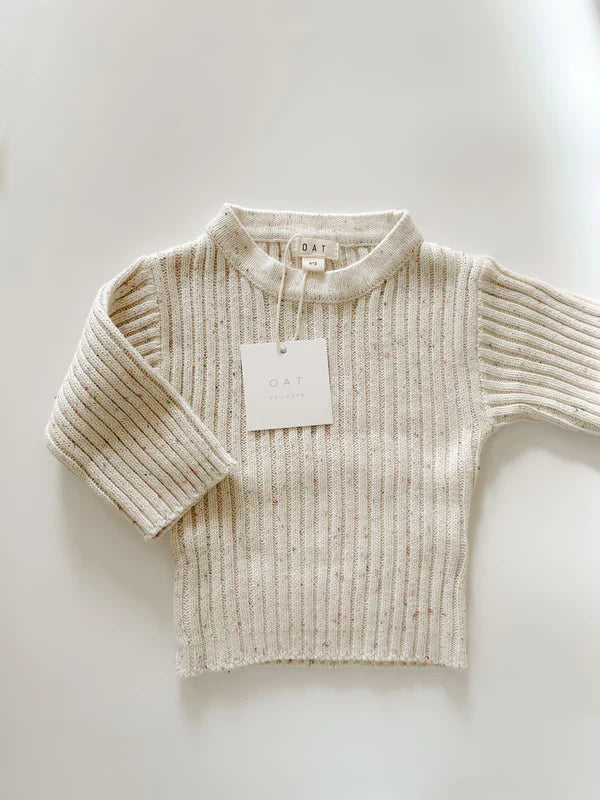 Sprinkle Knit Ribbed Sweater